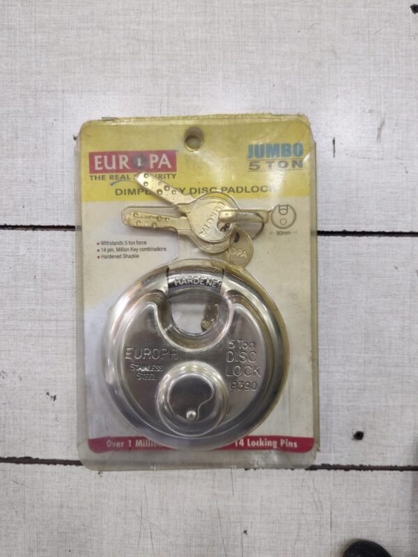 EUROPA Disc Padlock 5 Ton Silver