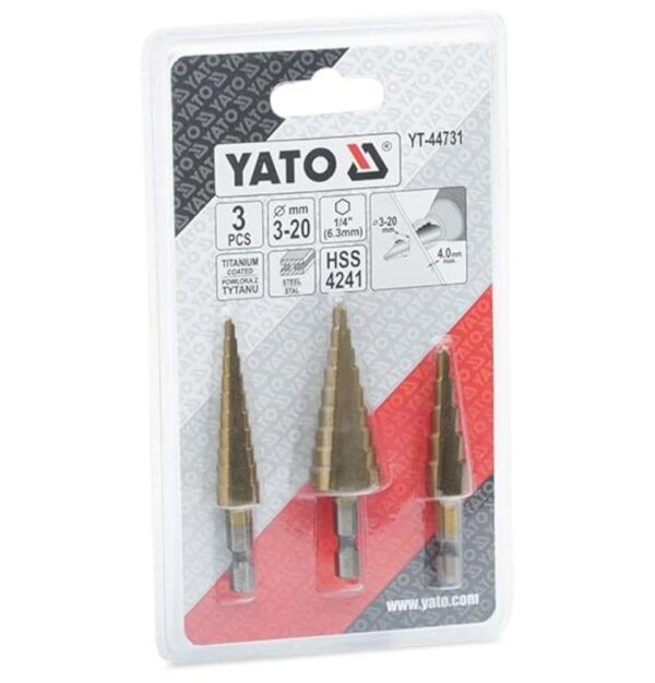 YATO Step Drill Set 3 Pcs (YT-44731) - Image 3